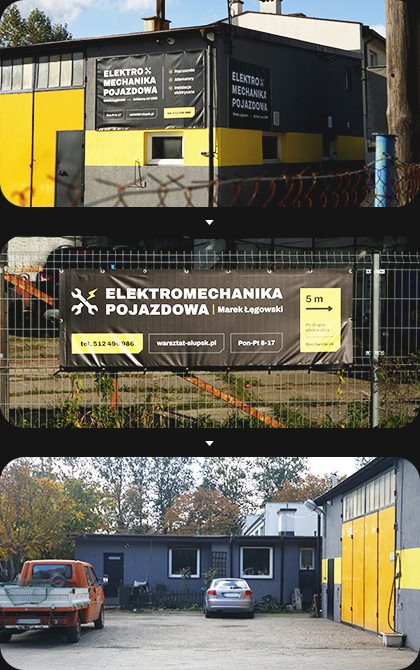 Trzy różne zdjęcia naszego warsztatu samochodowego, znajdującego się w Słupsku.